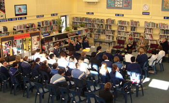 Ambassador & Mrs McCormick talk to Year 13 students