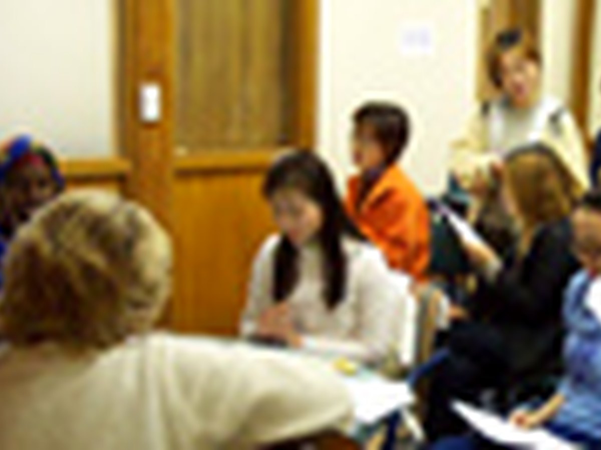 WIE students working through practical English study materials